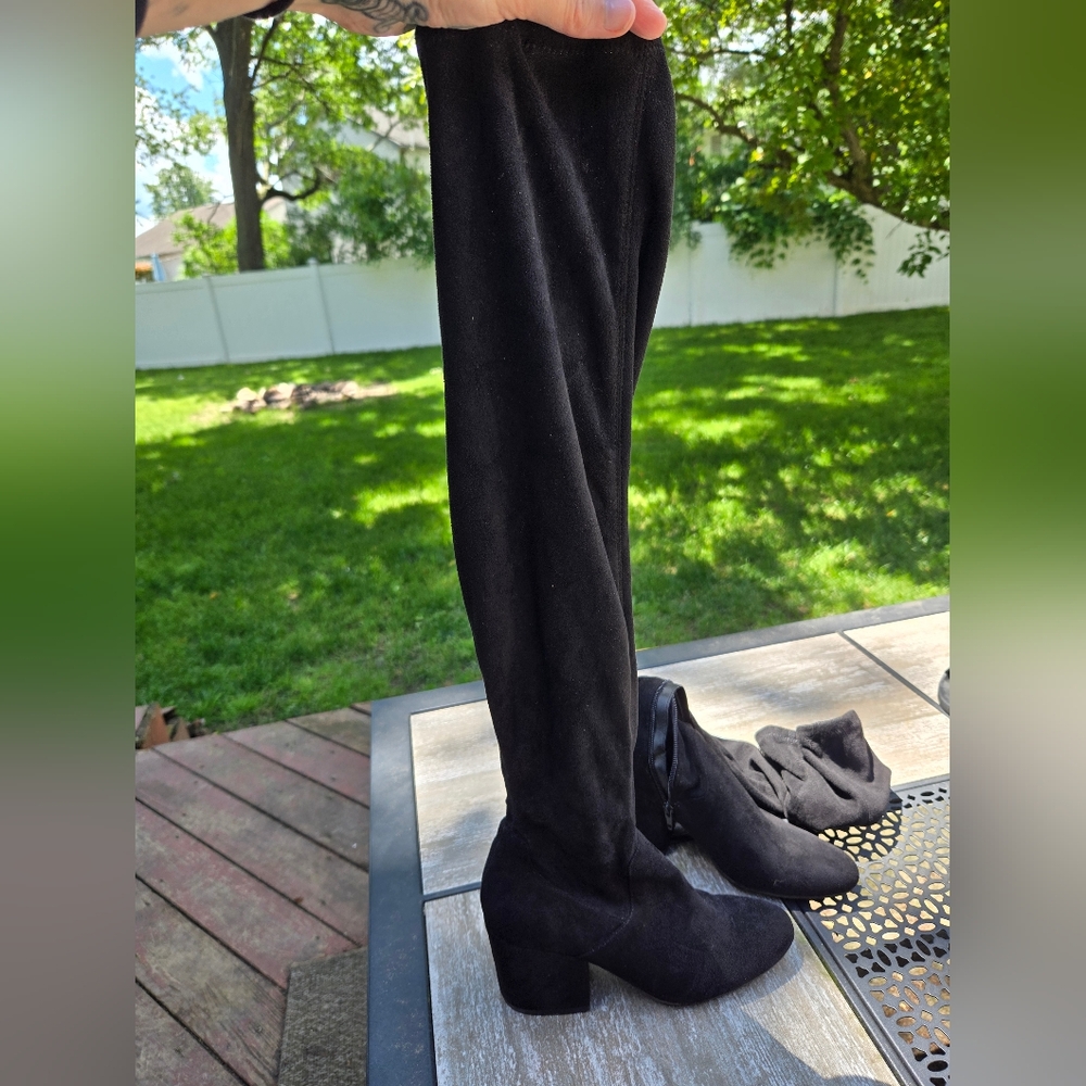 Tall suede boots